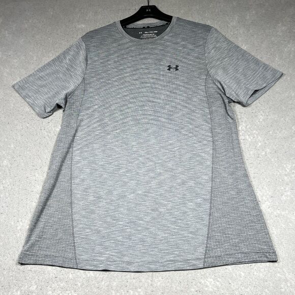 Under Armour Shirt Mens Size XXL Gray Heat Gear The Seamless Tee Athletic Fitted - Picture 1 of 10